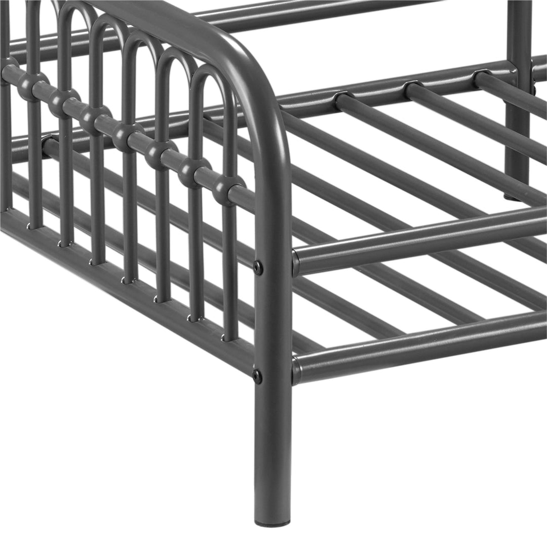 Monarch Hill Ivy Metal Toddler Bed with Classic Wrought-Iron Look - Graphite Grey