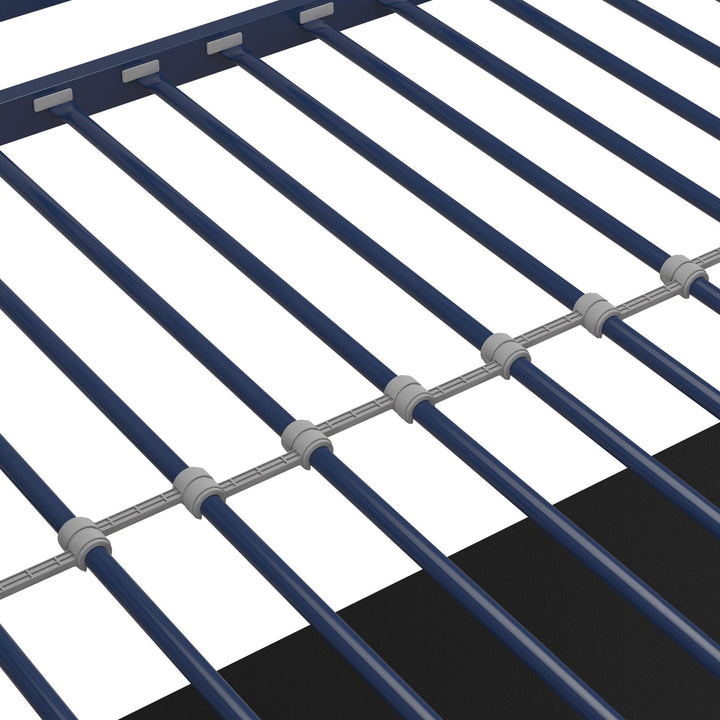 Maxwell Metal Twin Loft Bed with Desk & Shelves - Navy/Black - Twin