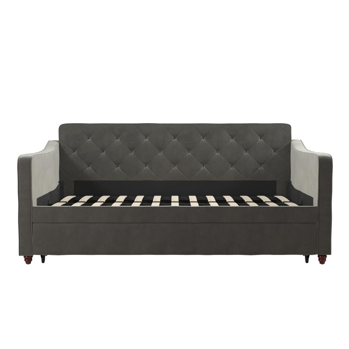 Vintage Upholstered Twin Daybed and Twin Trundle Set - Gray - Twin