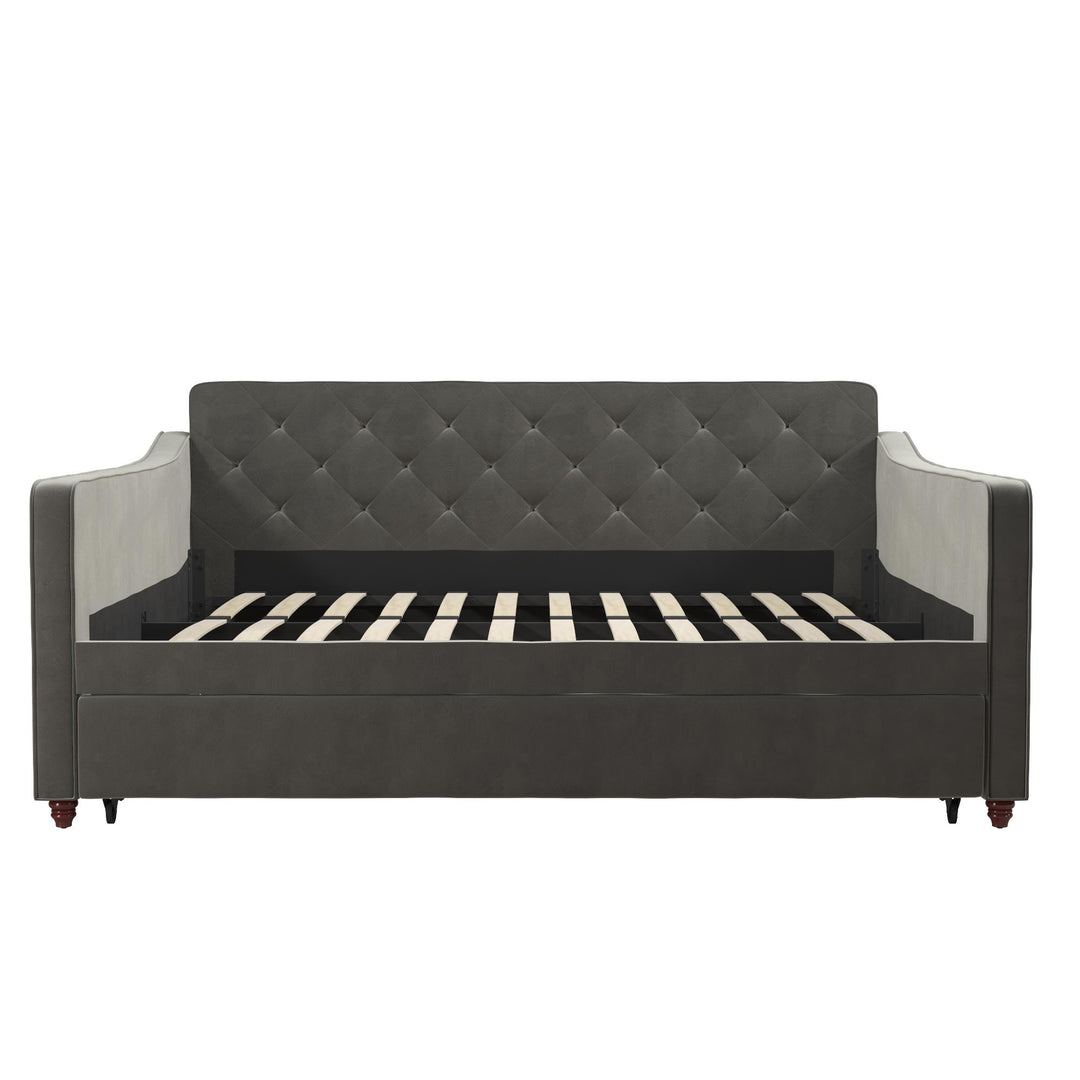 Vintage Upholstered Twin Daybed and Twin Trundle Set - Gray - Full
