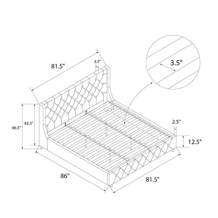 Mercer Upholstered Bed - Light Gray - King
