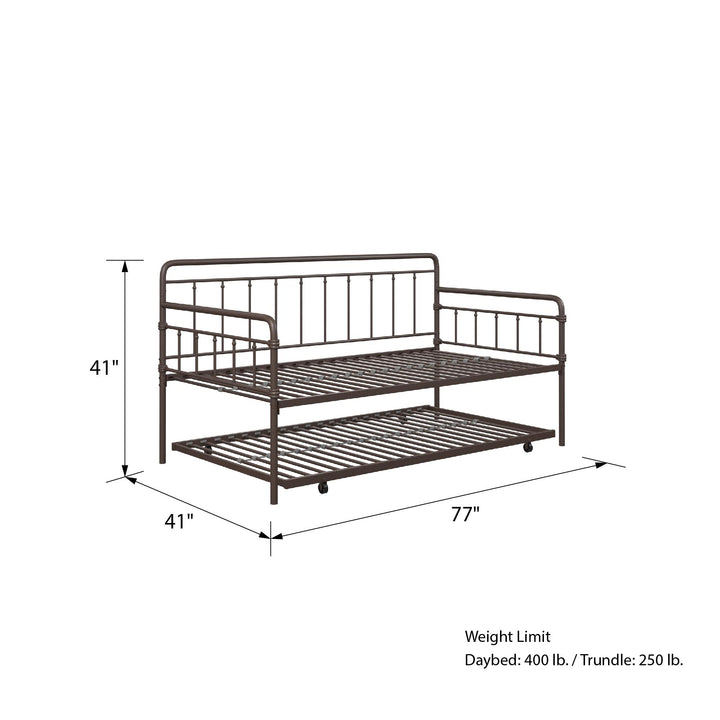 Wallace Spindle Metal Daybed and Trundle Set - Bronze - Twin