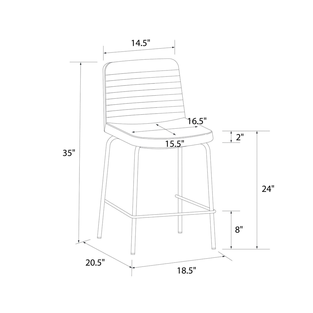 Wynn 24" Counter Height Bar Stool - Black