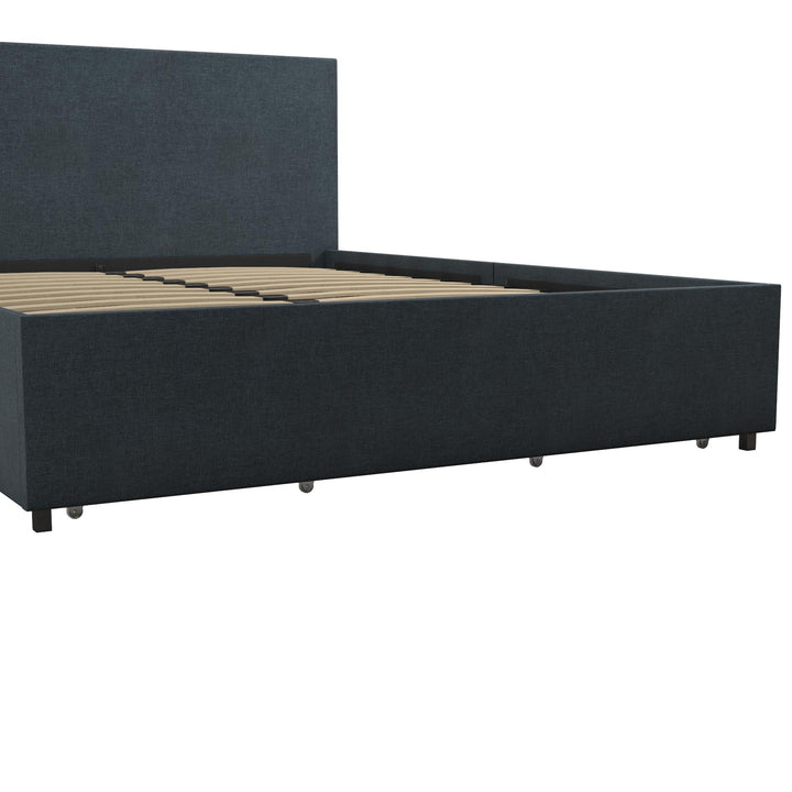 Kelly Bed with 4 Storage Drawers -  Navy 