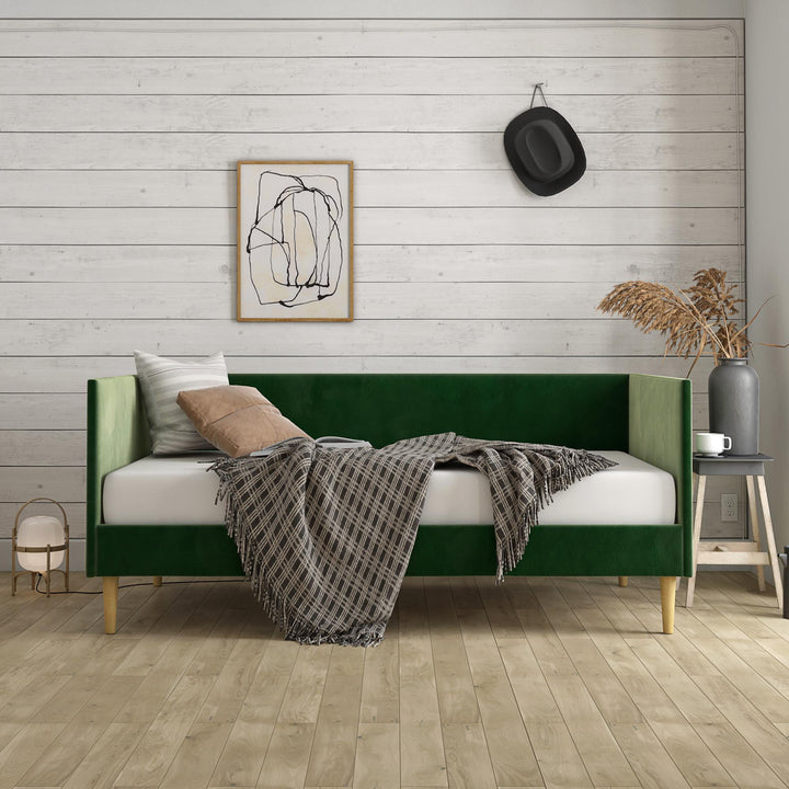 Franklin Mid Century Upholstered Daybed Contemporary Design - Green - Twin