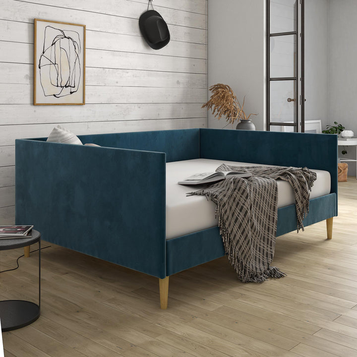 Franklin Mid Century Upholstered Daybed Contemporary Design - Blue - Full