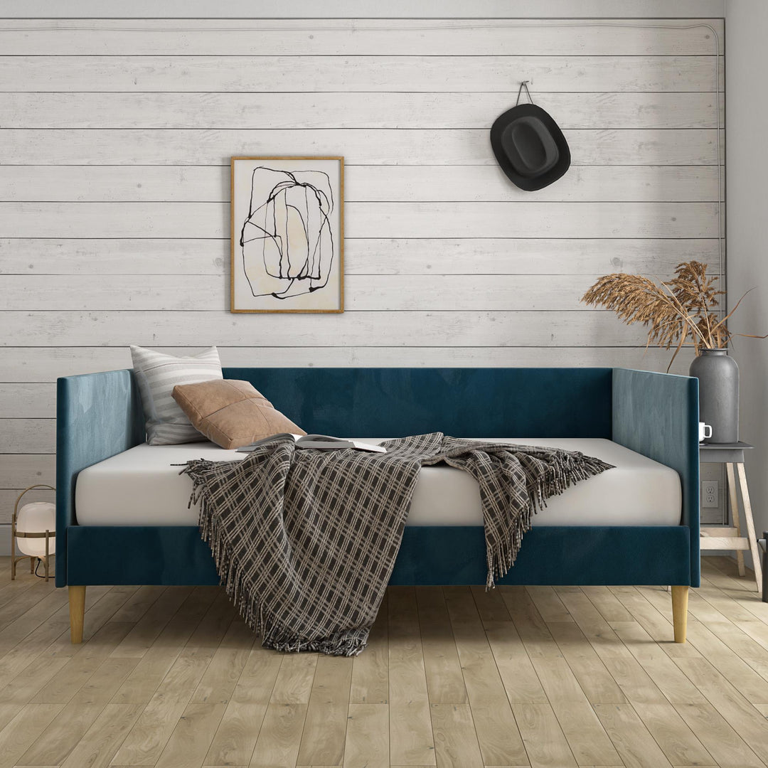 Franklin Mid Century Upholstered Daybed Contemporary Design - Blue - Full