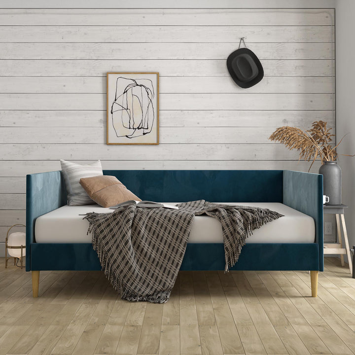 Franklin Mid Century Upholstered Daybed Contemporary Design - Blue - Full