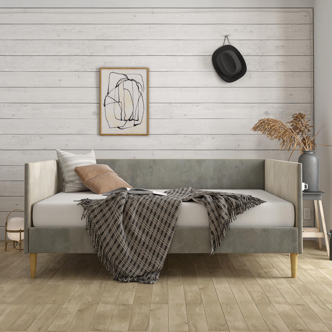 Franklin Mid Century Upholstered Daybed Contemporary Design - Gray - Full