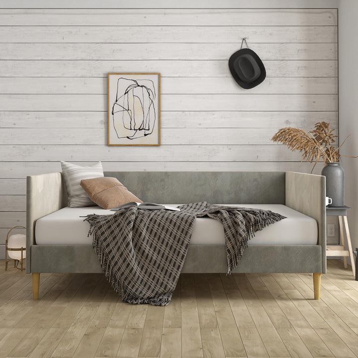 Franklin Mid Century Upholstered Daybed Contemporary Design - Gray - Full