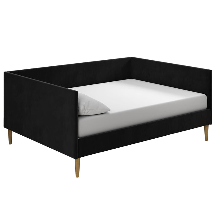 Franklin Mid Century Upholstered Daybed Contemporary Design - Black - Full