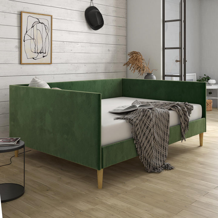 Franklin Mid Century Upholstered Daybed Contemporary Design - Green - Full