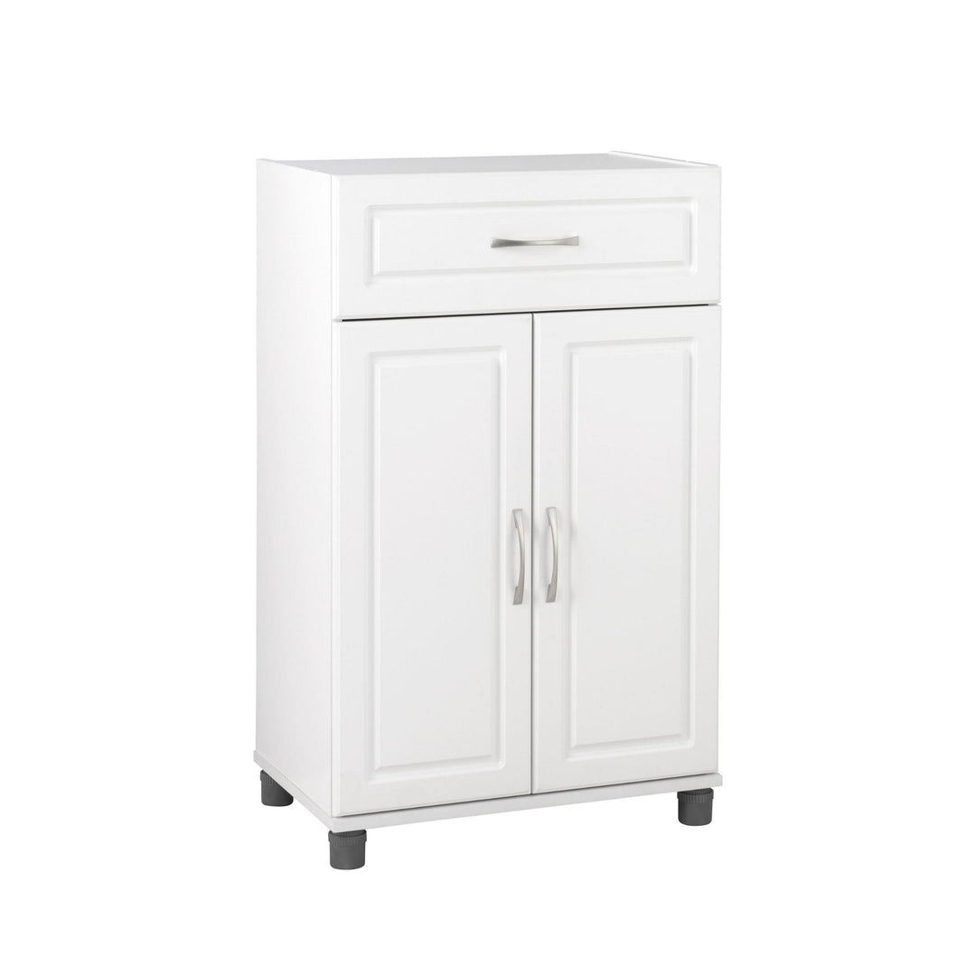 Kendall 24 Inch Multipurpose 2 Door Base Storage Cabinet with Drawer - White