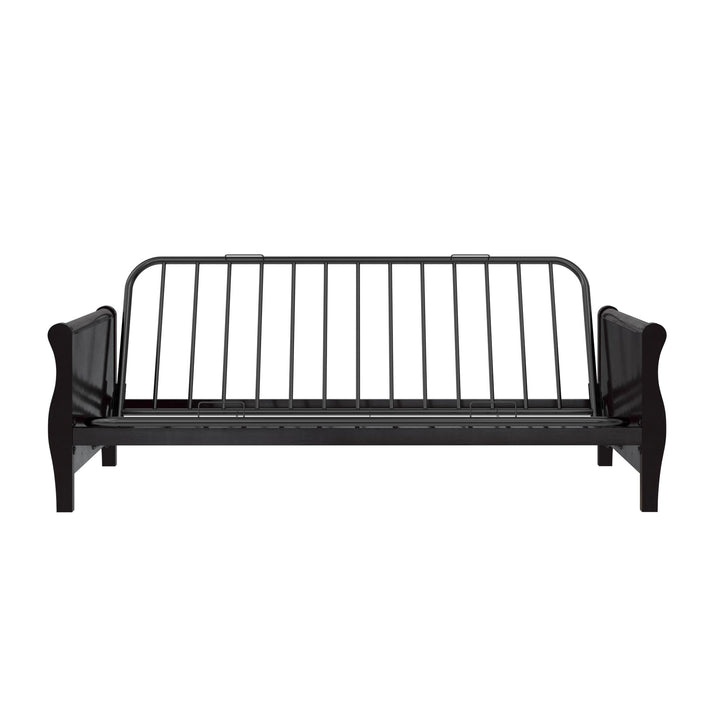 8 Inch Polyester Futon Mattress with Espresso Wood Arm Futon Frame - Tan - Full