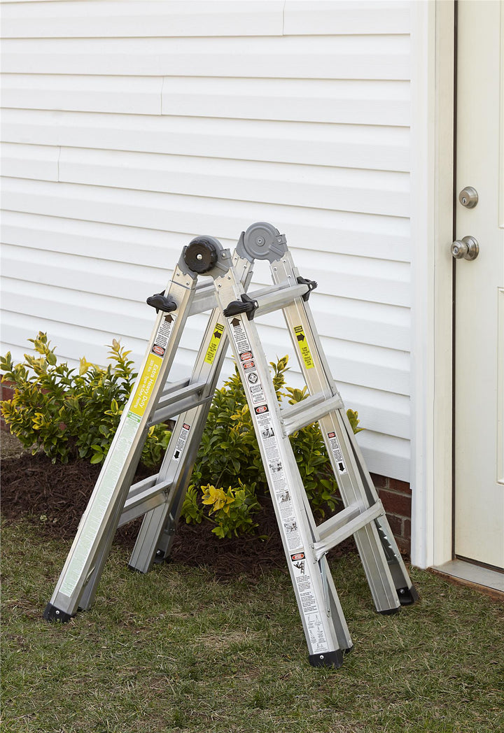 14 ft. Aluminum Multi-Position Ladder System - Aluminum Yellow Type 1a