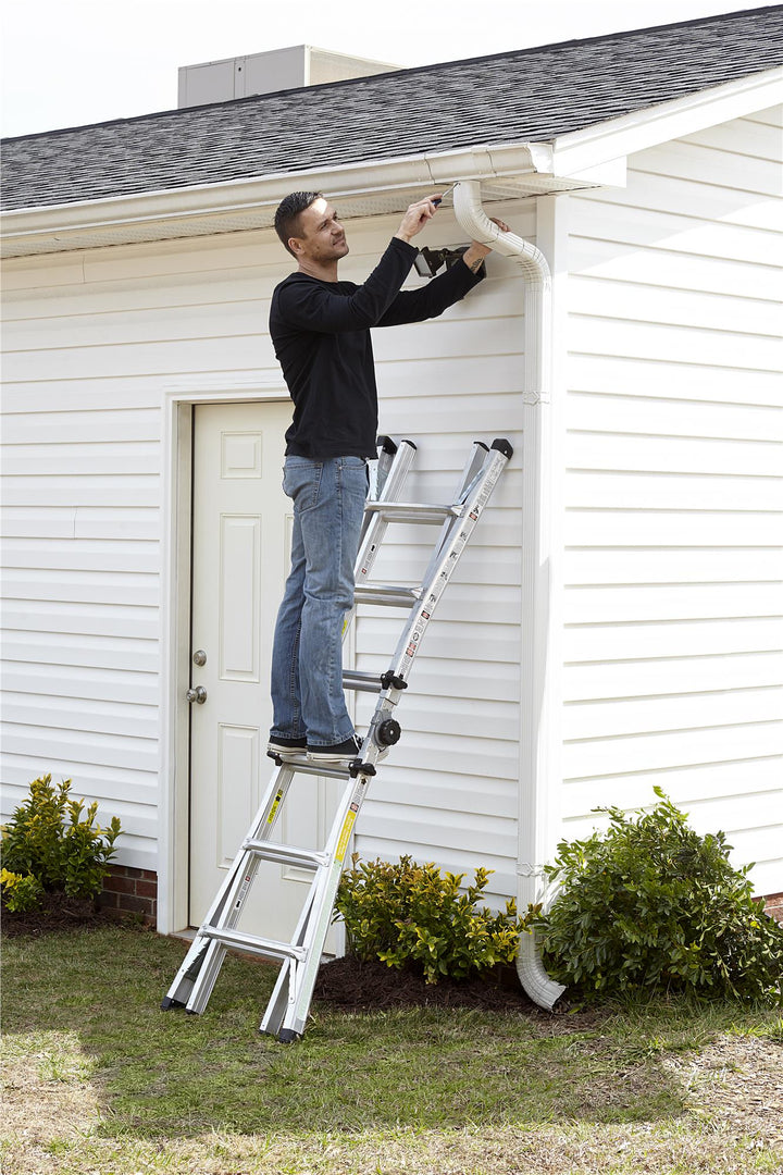 14 ft. Aluminum Multi-Position Ladder System - Aluminum Yellow Type 1a