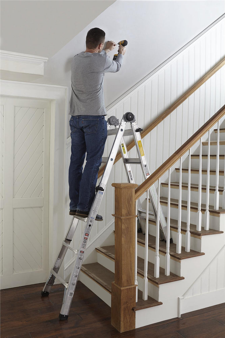 18 Foot Reach Multi-Position Ladder System - Aluminum Yellow Type 1a