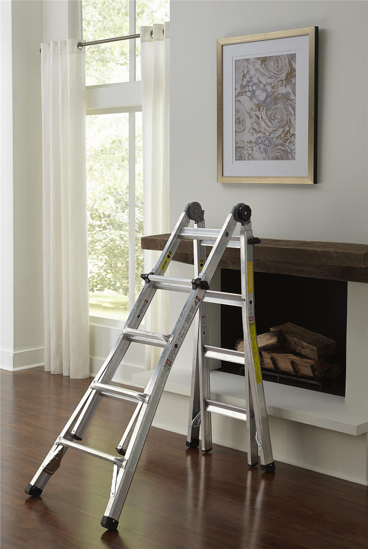 18 Foot Reach Multi-Position Ladder System - Aluminum Yellow Type 1a