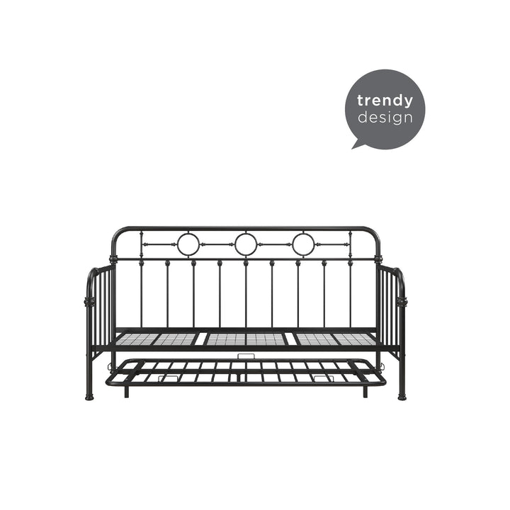 Willow Vintage Industrial Metal Daybed and Trundle Set - Black - Twin