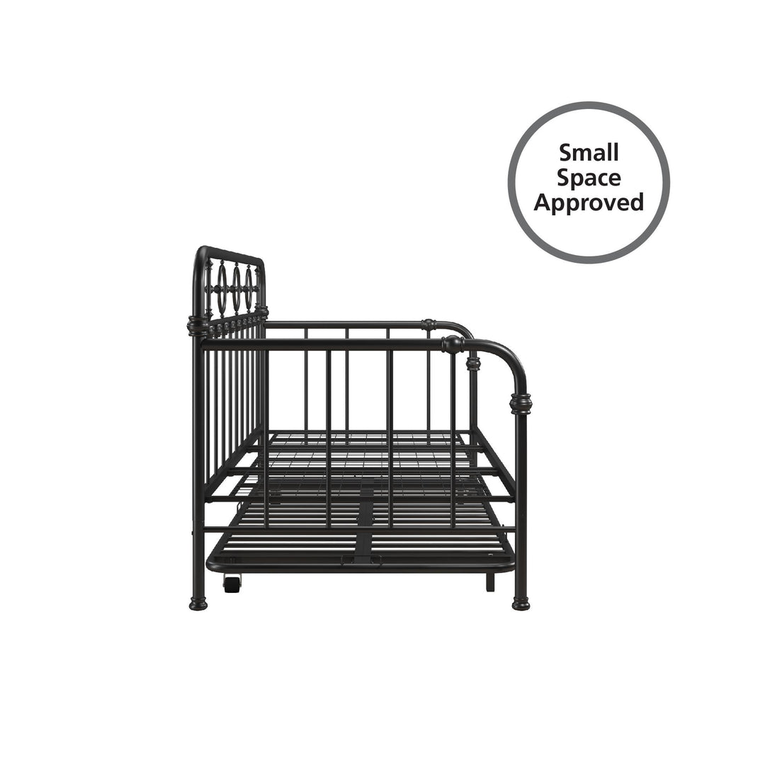 Willow Vintage Industrial Metal Daybed and Trundle Set - Black - Twin