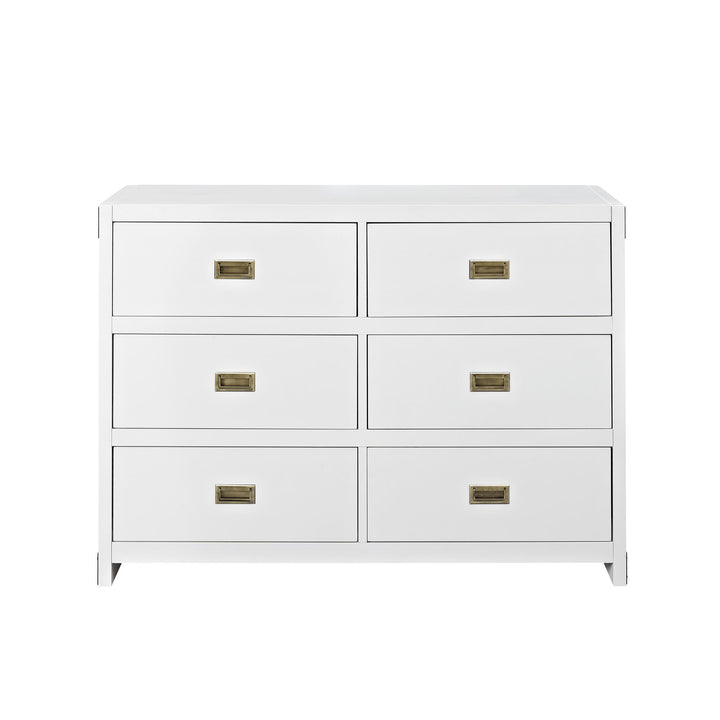 Miles 6-Drawer Wood Dresser -  White