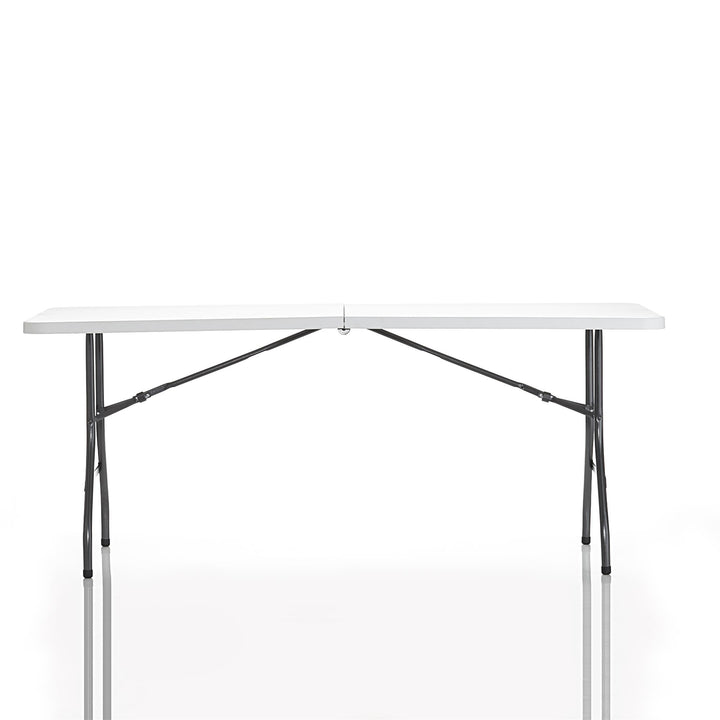 6 ft Fold-in-Half Banquet Folding Table with Handle - White - 6’ FIH