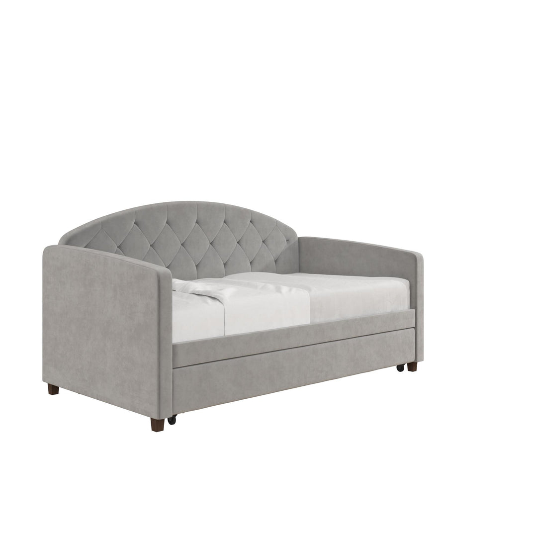Ilena Upholstered Daybed with Trundle - Light Gray - Twin-Over-Twin