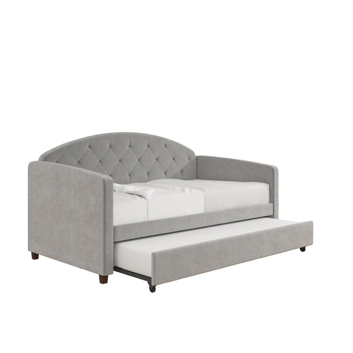 Ilena Upholstered Daybed with Trundle - Light Gray - Twin-Over-Twin
