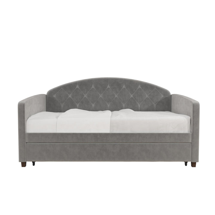 Ilena Upholstered Daybed with Trundle - Light Gray - Twin-Over-Twin