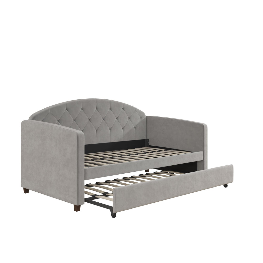 Ilena Upholstered Daybed with Trundle - Light Gray - Twin-Over-Twin