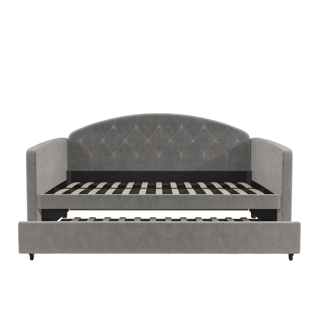 Ilena Upholstered Daybed with Trundle - Light Gray - Twin-Over-Twin