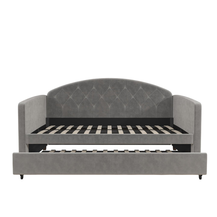 Ilena Upholstered Daybed with Trundle - Light Gray - Twin-Over-Twin