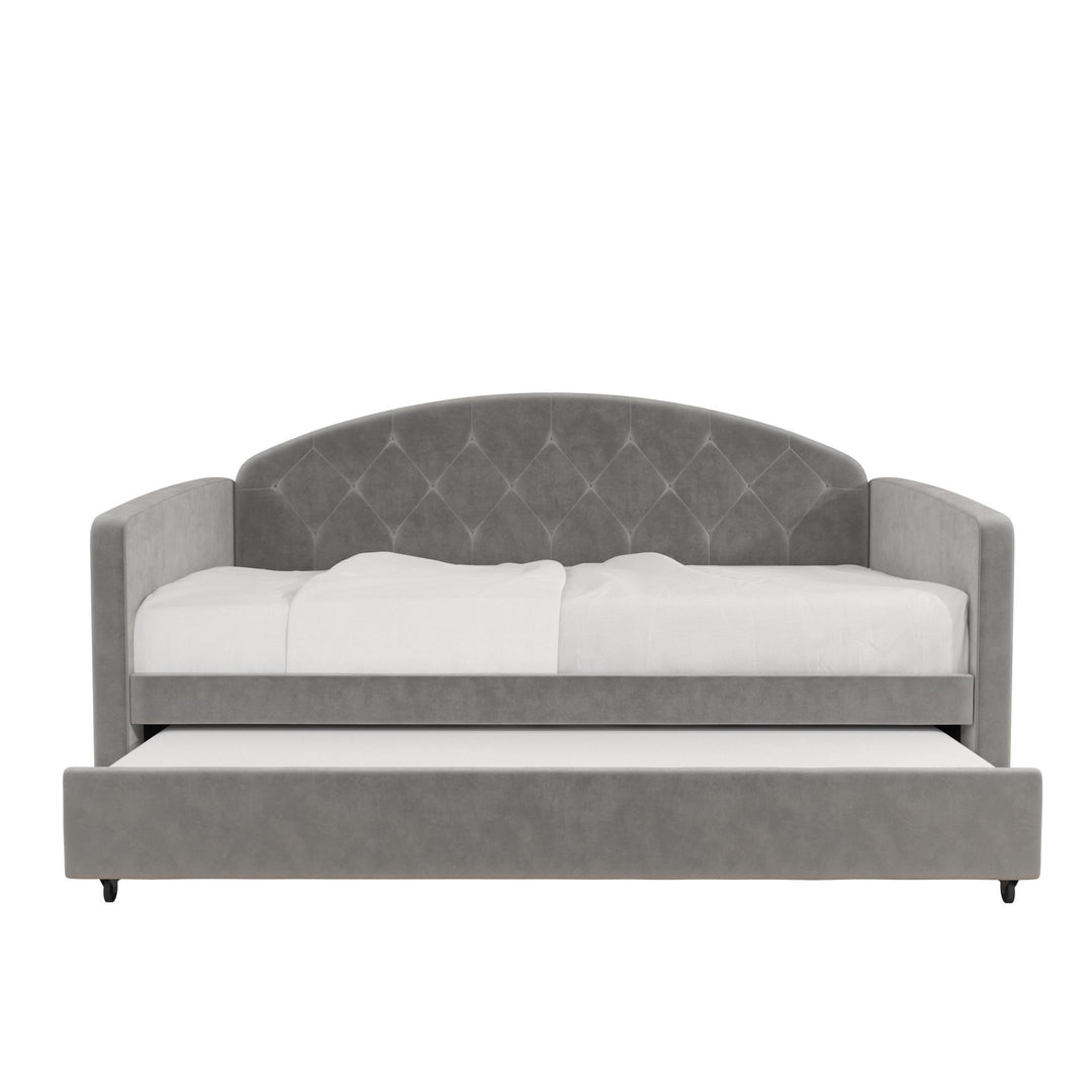 Ilena Upholstered Daybed with Trundle - Light Gray - Twin-Over-Twin