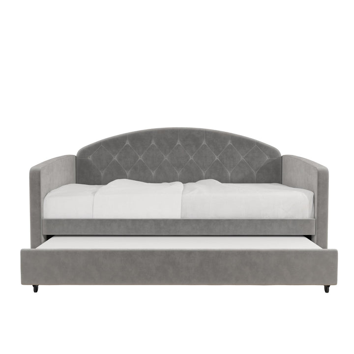 Ilena Upholstered Daybed with Trundle - Light Gray - Twin-Over-Twin