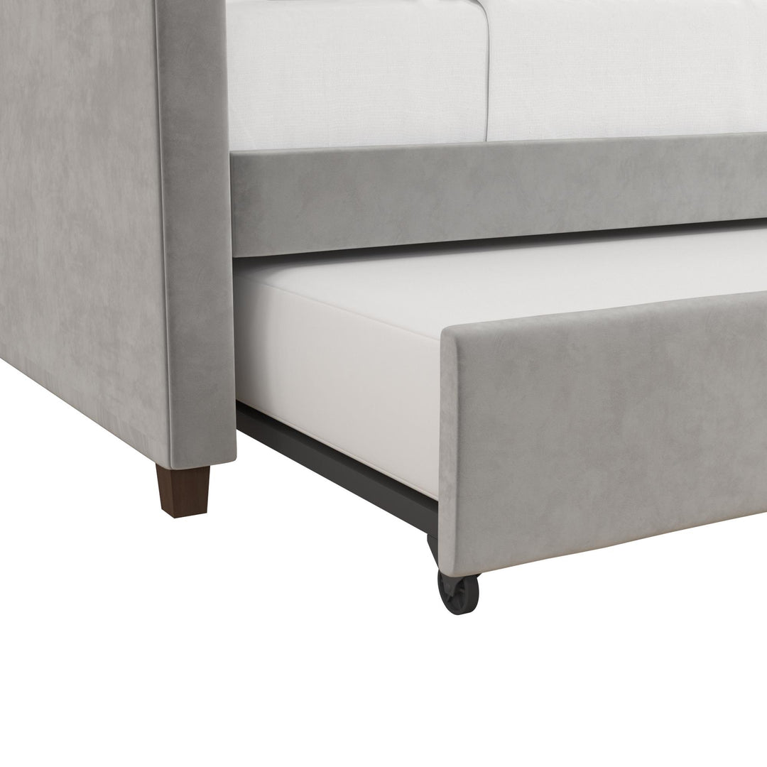 Ilena Upholstered Daybed with Trundle - Light Gray - Twin