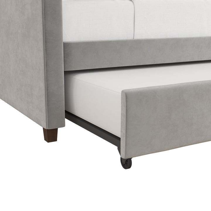 Ilena Upholstered Daybed with Trundle - Light Gray - Twin-Over-Twin
