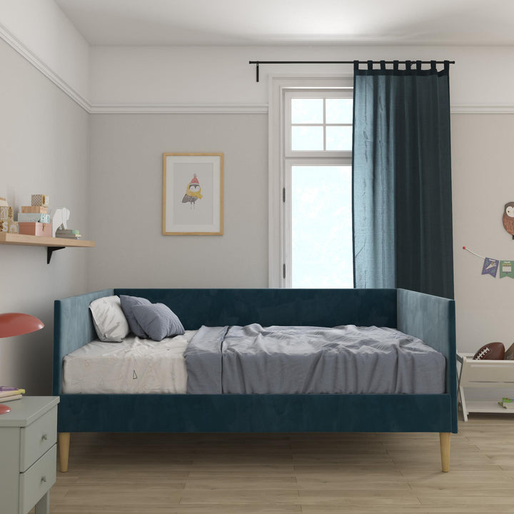 Franklin Mid Century Upholstered Daybed Contemporary Design - Blue - Full