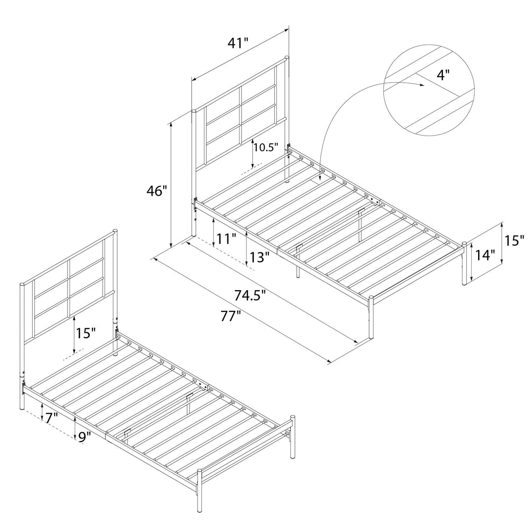 Praxis Metal Bed - Black - Twin