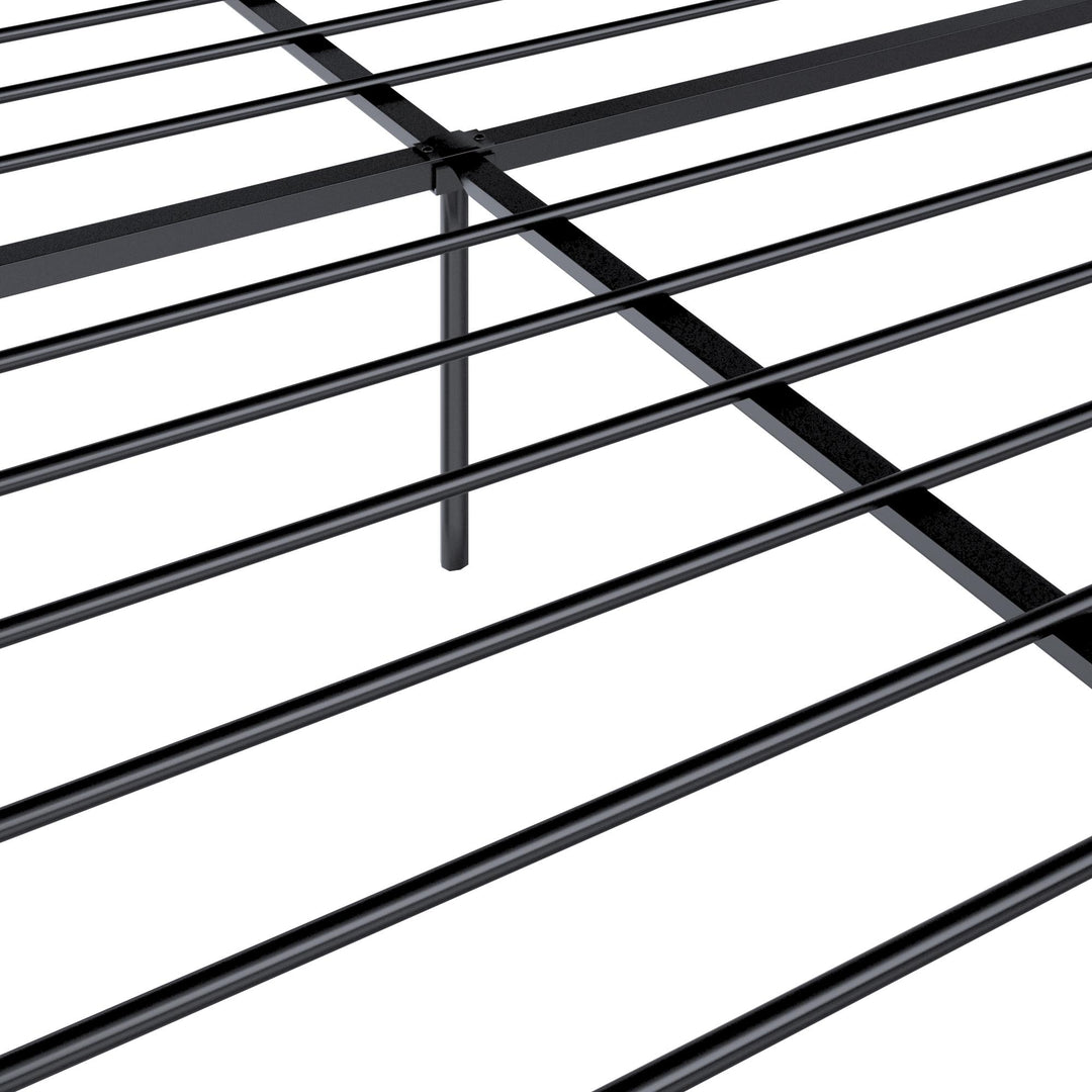 Praxis Metal Bed with a Geometric Headboard - Black - Full