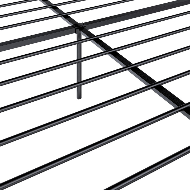 Praxis Metal Bed with a Geometric Headboard - Black - Full