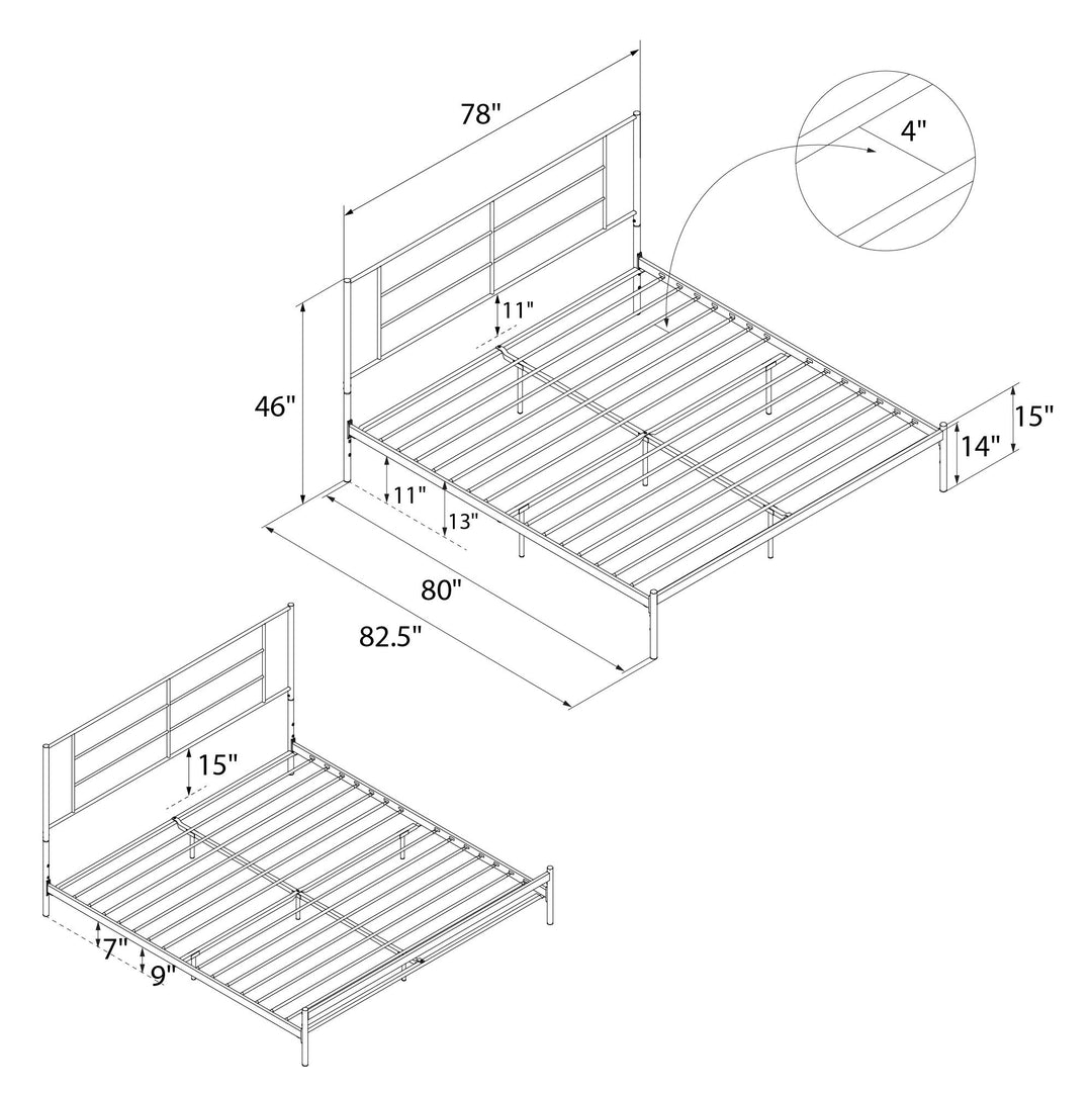 Jensen Metal Bed - White - King