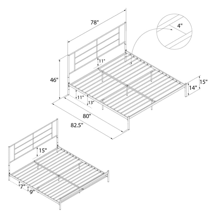 Jensen Metal Bed - White - King