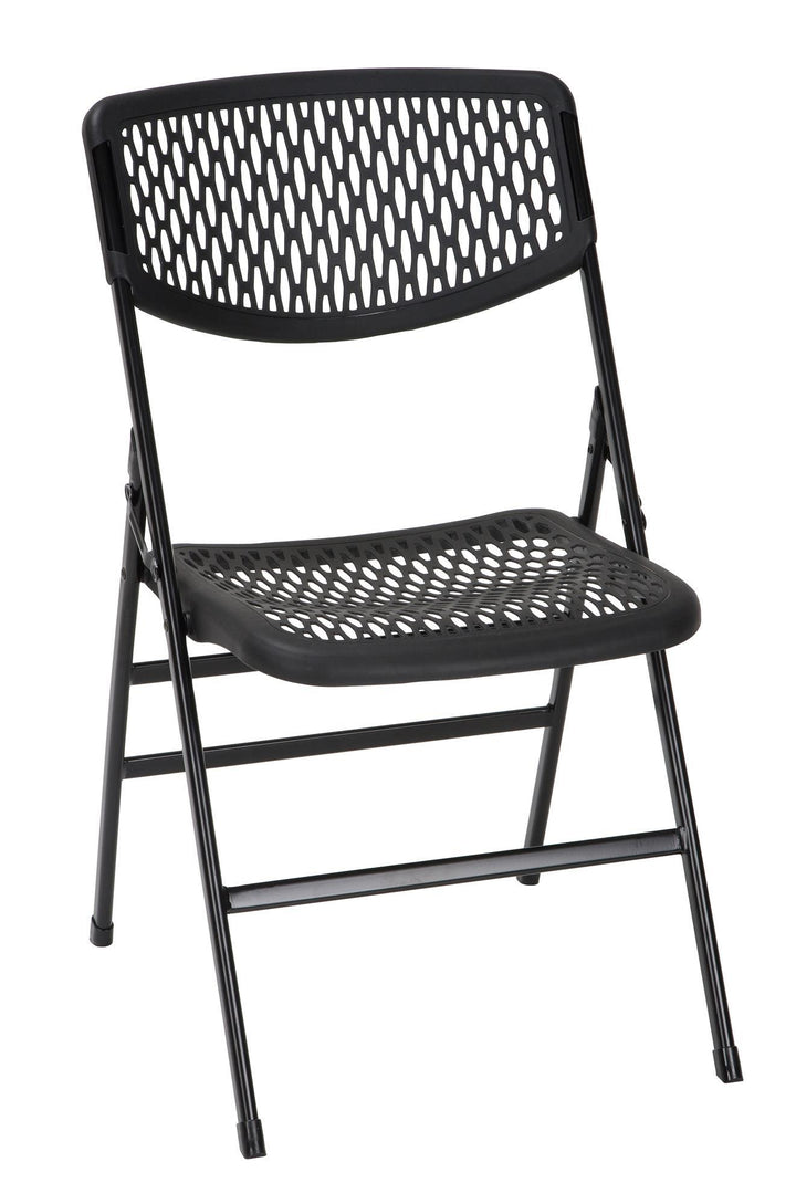 Ultra Comfort Commercial XL Plastic Folding Chair, Set of 2 or 4 - Black - 4-Pack