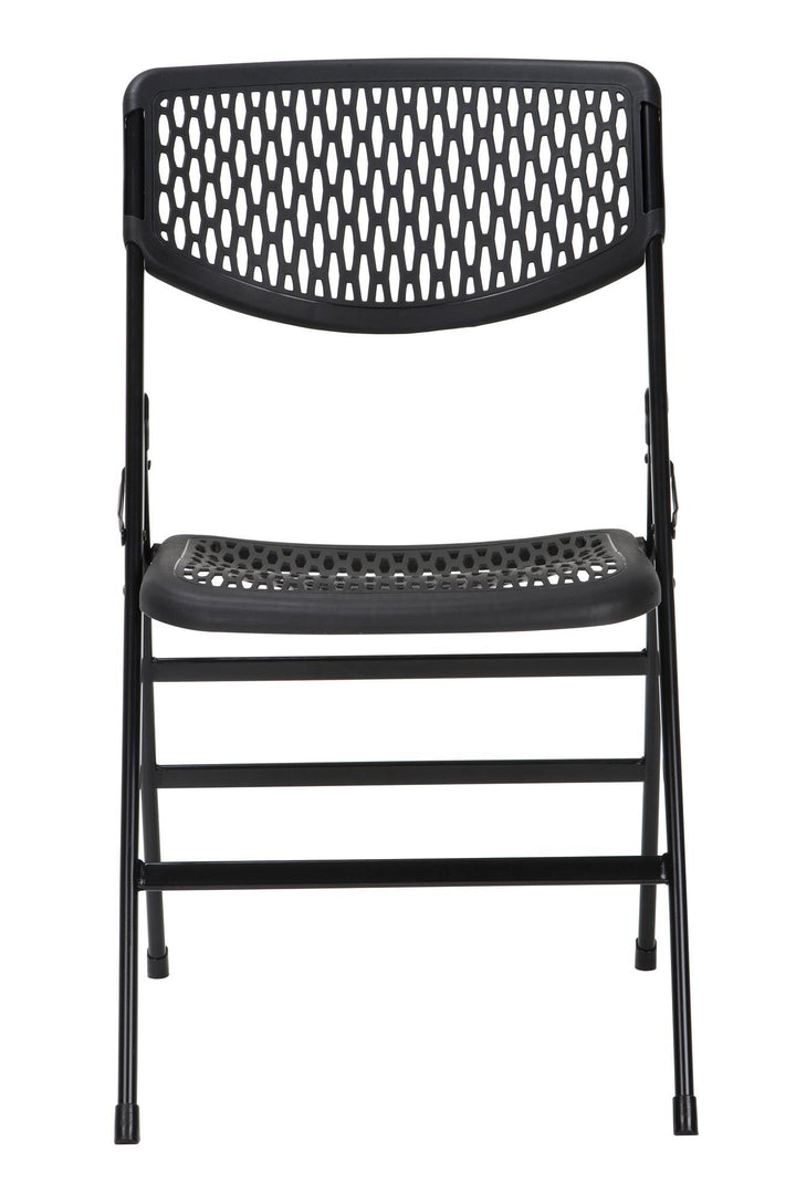 Ultra Comfort Commercial XL Plastic Folding Chair, Set of 2 or 4 - Black - 4-Pack