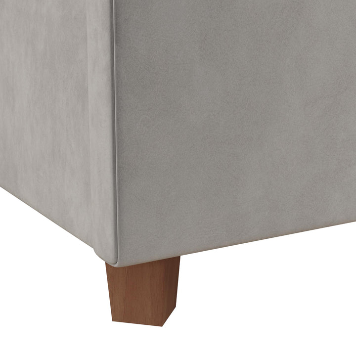 Gema Upholstered Bed with Bentwood Slats - Light Gray - King