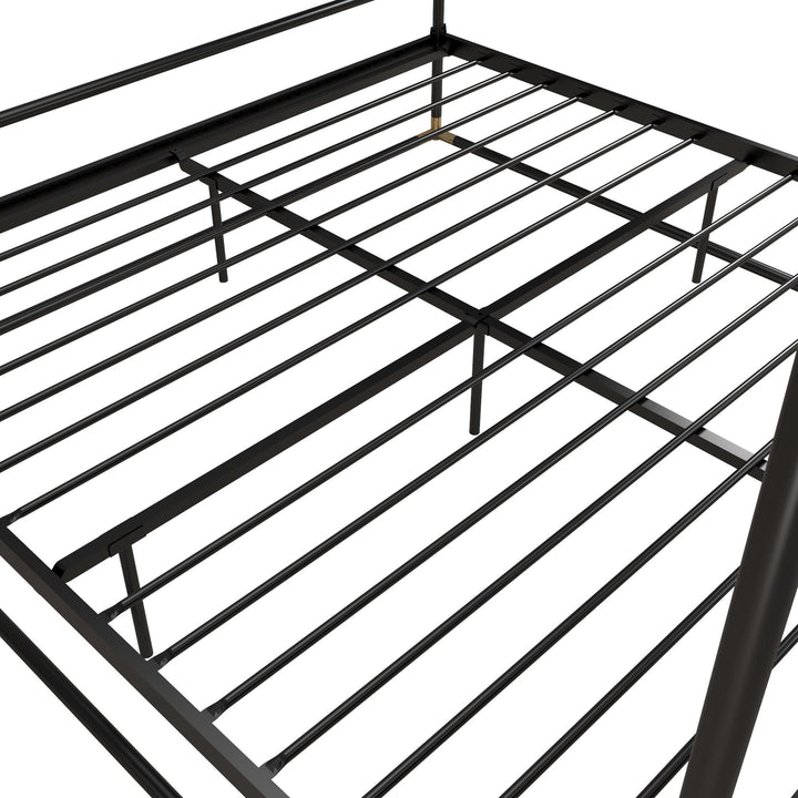 Celeste Canopy Metal Bed with Gold Electroplated Connectors. - Black - King