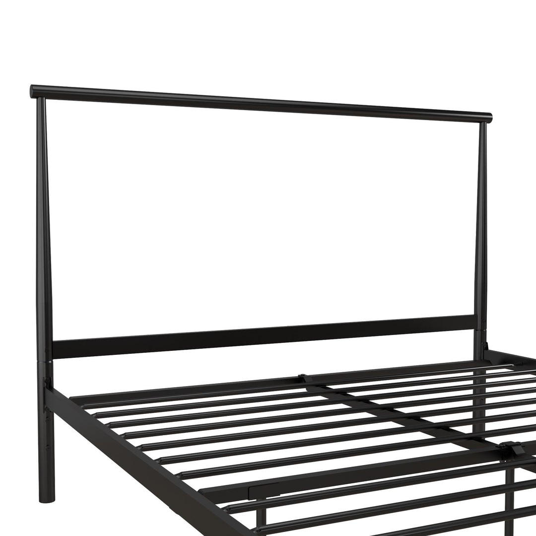 Calixa Modern Metal Bed with Multiple Height Adjustment Options - Black - Full
