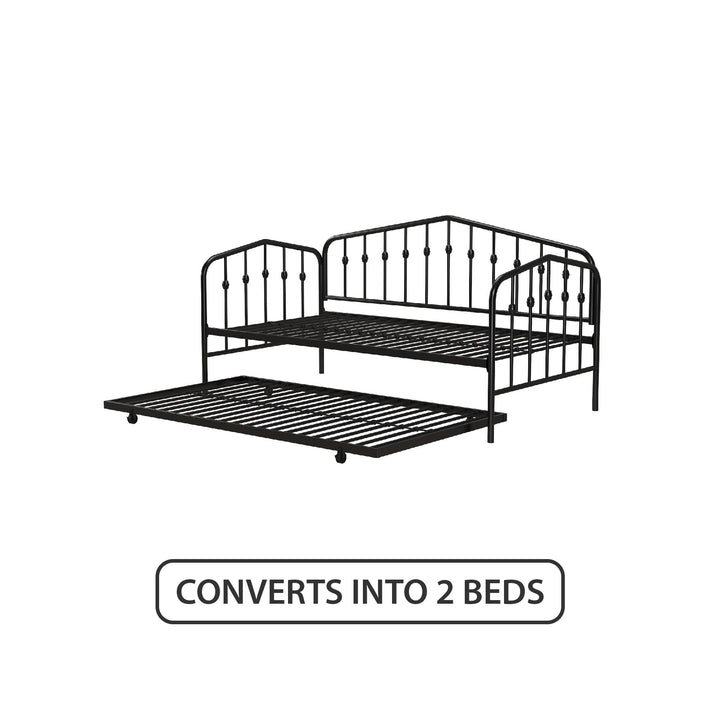 Bushwick Metal Daybed & Trundle - Black - Twin
