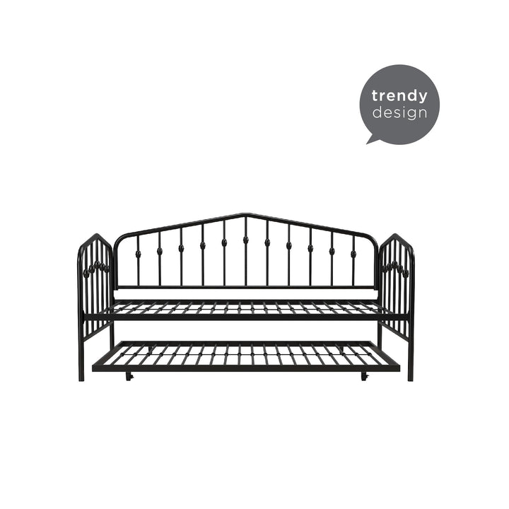 Bushwick Metal Daybed & Trundle - Black - Twin