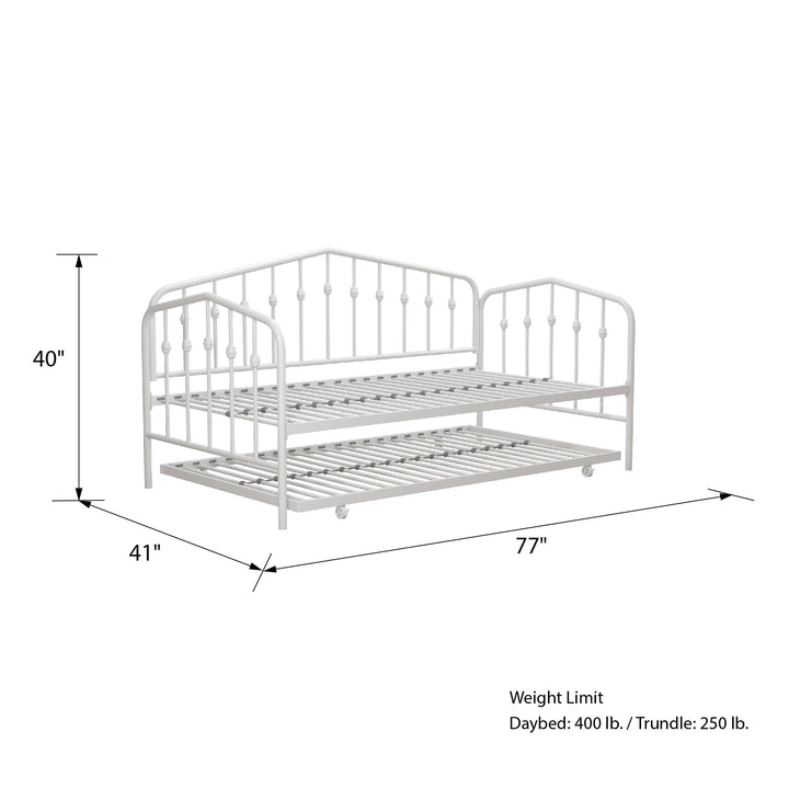 Bushwick Metal Daybed & Trundle - White - Twin